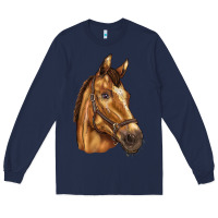 Navy horse Long Sleeve Tee - BarkalooDesign