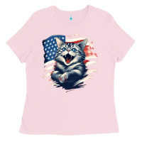 Bubblegum Pink cat1 Ladies Tee - Unal Design