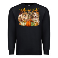 Black welcome fall with dogs Premium Sweatshirt - LillyAllenDesigns