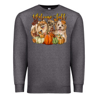 Charcoal Heather welcome fall with dogs Premium Sweatshirt - LillyAllenDesigns