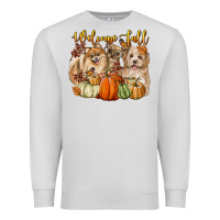 Dove Grey welcome fall with dogs Premium Sweatshirt - LillyAllenDesigns