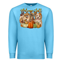 Ocean Blue welcome fall with dogs Premium Sweatshirt - LillyAllenDesigns