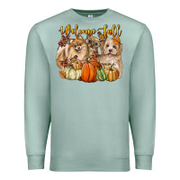 Seafoam welcome fall with dogs Premium Sweatshirt - LillyAllenDesigns