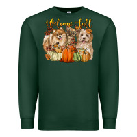 Sports Green welcome fall with dogs Premium Sweatshirt - LillyAllenDesigns