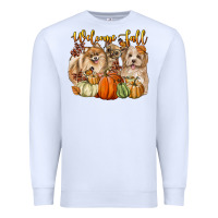 White welcome fall with dogs Premium Sweatshirt - LillyAllenDesigns