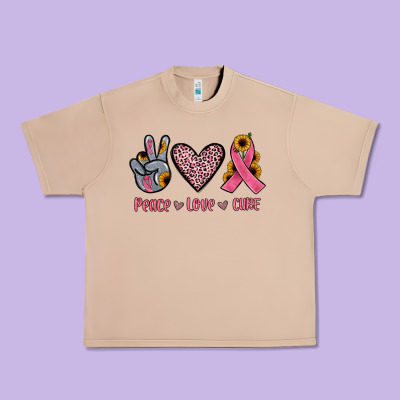 Peace Love Cure Urban Heavy Tee Designed By Jahusdesignshop