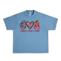 Pebble Blue peace love cure Urban Heavy Tee - JahusDesignShop