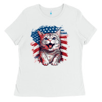White cat2 Ladies Tee - Unal Design