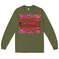 Army Green floral leopard mama tumbler Long Sleeve Tee - BarkalooDesign