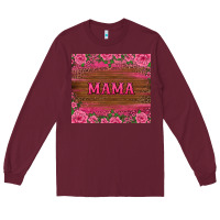 Burgundy floral leopard mama tumbler Long Sleeve Tee - BarkalooDesign