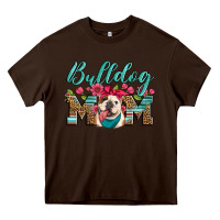 Chocolate Brown english bulldog mom Heavy Core Tee - Artiststas