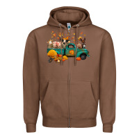 Chestnut fall farm animals truck nancy Zipper Hoodie - NancyCooperArtShop