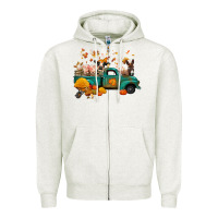 Fall Farm Animals Truck Nancy Zipper Hoodie | Teevron