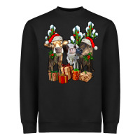 Black western christmas cows and cactuses Heavyweight Sweatshirt - AdoDesignShop