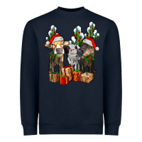 Navy western christmas cows and cactuses Heavyweight Sweatshirt - AdoDesignShop