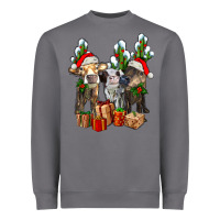 Western Christmas Cows And Cactuses Heavyweight Sweatshirt | Teevron
