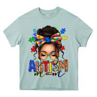 Arona autism mom afro messy bun (1) Heavy Core Tee - texasbilliewilder