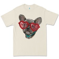 Bone french bulldog with love glasses Premium Tee - RanaPortraitStore