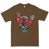 Cacao french bulldog with love glasses Premium Tee - RanaPortraitStore