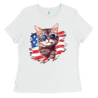 White cat2 Ladies Tee - Unal Design