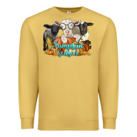 Antique Gold pumpkin season with baby sheeps and goat Premium Sweatshirt - LillyAllenDesigns