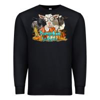 Black pumpkin season with baby sheeps and goat Premium Sweatshirt - LillyAllenDesigns