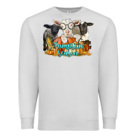 Dove Grey pumpkin season with baby sheeps and goat Premium Sweatshirt - LillyAllenDesigns