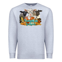 Heather Grey pumpkin season with baby sheeps and goat Premium Sweatshirt - LillyAllenDesigns