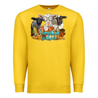 Lemon pumpkin season with baby sheeps and goat Premium Sweatshirt - LillyAllenDesigns