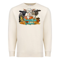 Sandshell pumpkin season with baby sheeps and goat Premium Sweatshirt - LillyAllenDesigns