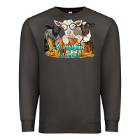 Smoke pumpkin season with baby sheeps and goat Premium Sweatshirt - LillyAllenDesigns