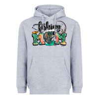 Heather Grey fishing mom Heavyweight Hoodie - LillyAllenDesigns