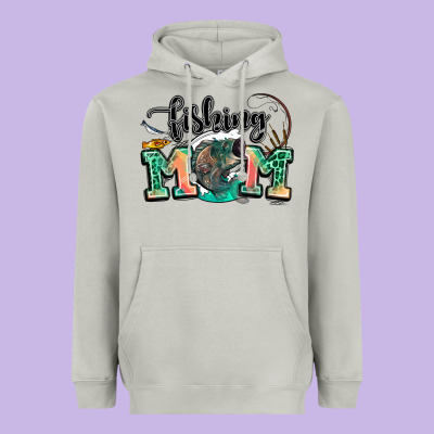 Fishing Mom Heavyweight Hoodie Designed By Lillyallendesigns