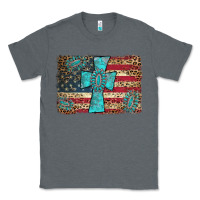 Charcoal Heather flag and turquoise cross Classic Tee - AdoDesignShop