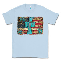 Dusty Blue flag and turquoise cross Classic Tee - AdoDesignShop