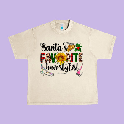 Santa's Favorite  Hair Stylist Urban Heavy Tee Designed By Adodesignshop