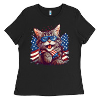 Black cat4 Ladies Tee - Unal Design