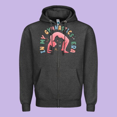 In My Gymnastics Era Shinning Zipper Hoodie Designed By Maliassmallbusiness