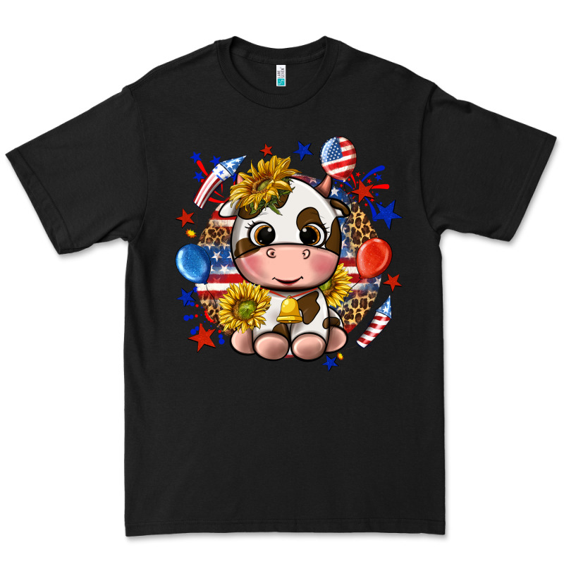 Cute Cow Fourth Of July Premium Tee by texasbilliewilder | Teevron