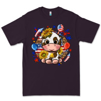 Plum cute cow fourth of july Premium Tee - texasbilliewilder