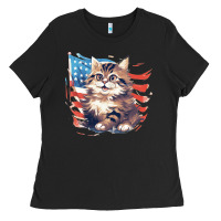 Black cat3 Ladies Tee - Unal Design