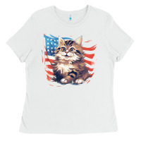 White cat3 Ladies Tee - Unal Design