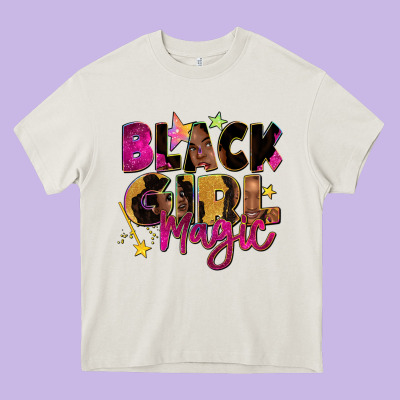 Black Girl Magic Heavy Core Tee Designed By Zillion Design Studio