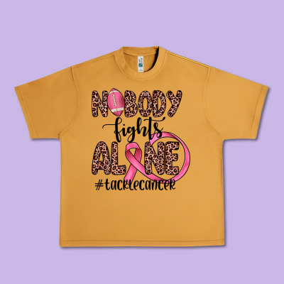 Nobody Fights Alone #tacklecancer Urban Heavy Tee Designed By Jahusdesignshop