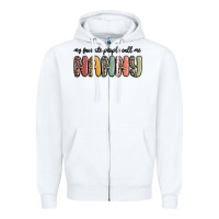 White my favorite people call me nanny Zipper Hoodie - MaliasSmallBusiness