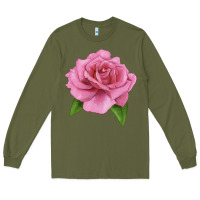 Army Green Perfume Delight Rose Long Sleeve Tee - LillyAllenDesigns