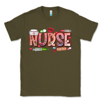 Army Green Nurse Valentine Classic Tee - CowhideDigitalArt