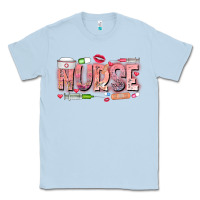 Dusty Blue Nurse Valentine Classic Tee - CowhideDigitalArt