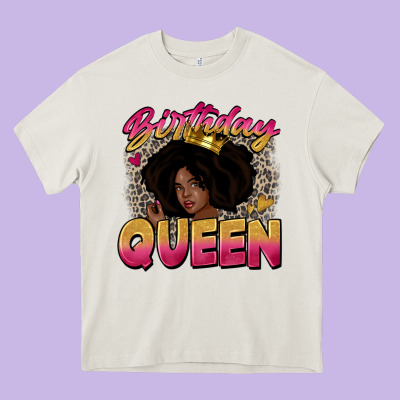 Birthday Queen Heavy Core Tee Designed By Zillion Design Studio