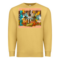 Antique Gold fall with baby goat Premium Sweatshirt - LillyAllenDesigns